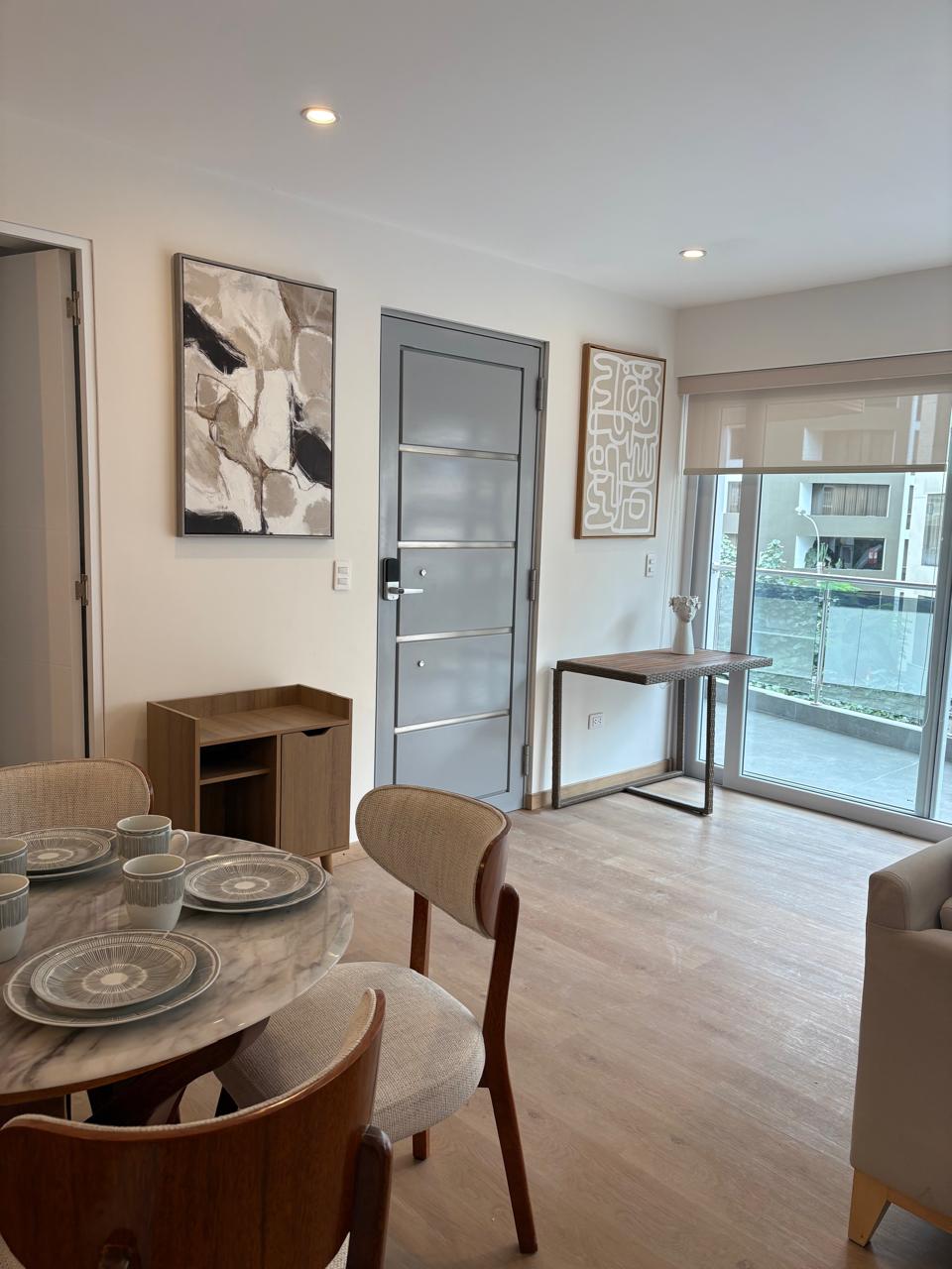 Dining — marble table, fully set